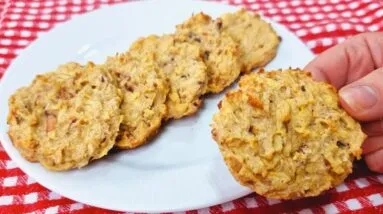 ZERO TRIGO E AÇÚCAR! Biscoito Saudável, Menos Calorias, Sem Leite, Fácil e Rápido - Delicioso!