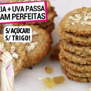 AVEIA E PASSAS PARA O BISCOITO MAIS SAUDÁVEL E INTEGRAL DA SUA VIDA! Zero açúcar e sem trigo!