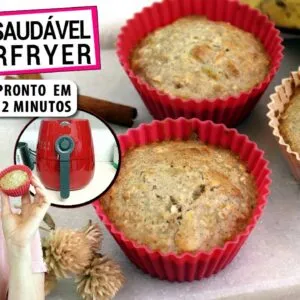 BOLO DE BANANA VEGANO NA AIRFRYER! SÓ LEVA 12 MINUTOS, O MAIS SAUDÁVEL!