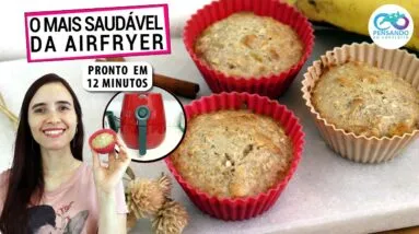 BOLO DE BANANA VEGANO NA AIRFRYER! SÓ LEVA 12 MINUTOS, O MAIS SAUDÁVEL!