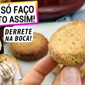 ESTE BISCOITO DERRETE NA BOCA, AGORA SÓ FAÇO ASSIM! SÓ 2 INGREDIENTES, MUITO SAUDÁVEL!