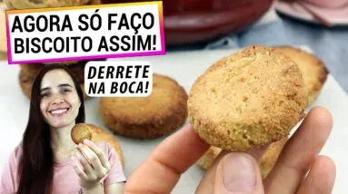 ESTE BISCOITO DERRETE NA BOCA, AGORA SÓ FAÇO ASSIM! SÓ 2 INGREDIENTES, MUITO SAUDÁVEL!