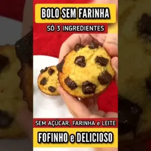 Só 3 INGREDIENTES! Bolo SEM AÇÚCAR, FARINHA e LEITE - Fácil, Rápido e Delicioso!