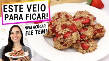 NÃO EXISTE BISCOITO MAIS SAUDÁVEL! BISCOITO DE MORANGO REALMENTE SAUDÁVEL, SÓ 3 INGREDIENTES!