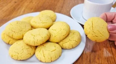 DERRETE NA BOCA! Biscoito de Fubá SEM TRIGO, AÇÚCAR, LEITE e MANTEIGA - Fácil, Rápido e Delicioso