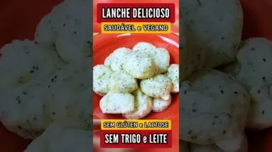 Lanche FÁCIL, GOSTOSO e VEGANO - Pão de Queijo SEM LEITE, TRIGO e QUEIJO - Fica INCRÍVEL!
