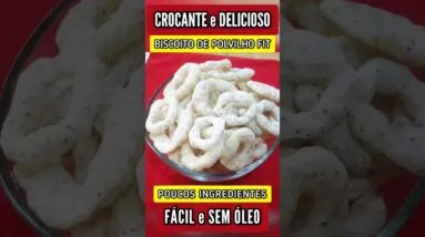 BISCOITO DE POLVILHO FIT! Delícia CROCANTE, Sem Óleo, Sem Glúten, Sem Lactose e Sem Ovo