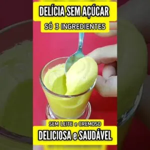 DELÍCIA SEM AÇÚCAR, Só 3 INGREDIENTES e SEM LEITE - Muito cremoso e gostoso demais!