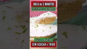Bolo de 5 MINUTOS - SEM TRIGO E AÇÚCAR - Fofinho, Fácil, Barato e Saudável (Poucas Calorias)