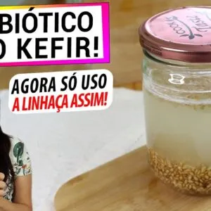 MAIS FÁCIL QUE KEFIR, SÓ MISTURE A LINHAÇA NA ÁGUA! FICA PROBIÓTCO COMO IOGURTE!