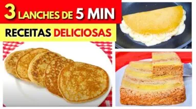 3 LANCHES DE 5 MIN com OVO, AVEIA E BANANA! Sem Farinha e Açúcar, Poucas Calorias, Fácil e Saudável