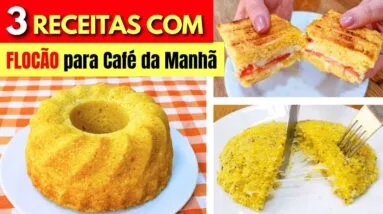 3 Receitas com FLOCÃO para CAFÉ DA MANHÃ - Rápido, Fácil, Barato e Saudável (Cuscuz)