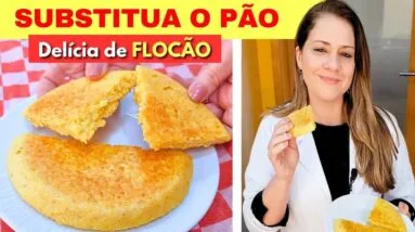 SUBSTITUA O PÃO! Coloque ÁGUA NO FLOCÃO e Vai AMAR! Fácil, Rápido e Saudável (na Frigideira)