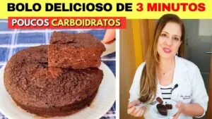 BOLO de 3 MIN quase ZERO CARBOIDRATOS! Sem Farinha, Açúcar e Leite - Fácil, Rápido e Fofinho
