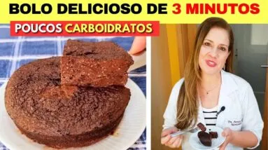 BOLO de 3 MIN quase ZERO CARBOIDRATOS! Sem Farinha, Açúcar e Leite - Fácil, Rápido e Fofinho