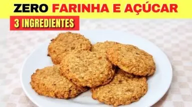 ZERO FARINHA E AÇÚCAR! Só 3 INGREDIENTES - Biscoito Gostoso e Saudável - Sem Leite, Manteiga e Ovo