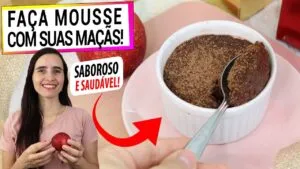 COM APENAS 2 MAÇÃS, FIZ ESTA MOUSSE DE CHOCOLATE SAUDÁVEL! SEM LACTOSE, VEGANA, A MAIS FÁCIL!