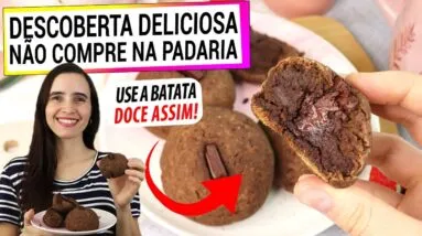 DESCOBRI PARA O LANCHE DA TARDE E NÃO PARO DE FAZER! SÓ AMASSAR UMA BATATA DOCE, É SAUDÁVEL E FÁCIL!