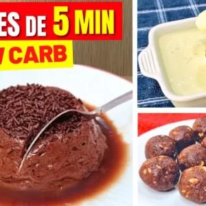 3 DOCES LOW CARB de 5 MIN e 4 INGREDIENTES! Sem Açúcar e Farinha, Fáceis e Saudáveis