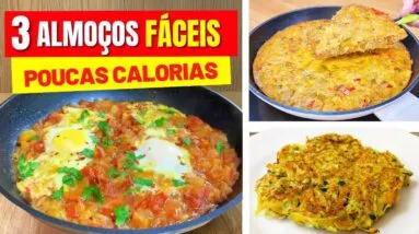 3 ALMOÇOS de FRIGIDEIRA com POUCAS CALORIAS! Rápidos, Fáceis, Econômicos e Saudáveis - VEGETARIANOS