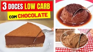 3 Doces LOW CARB com CHOCOLATE em Poucos Minutos! FÁCEIS, RÁPIDOS, Sem Açúcar e Saudáveis 🍫