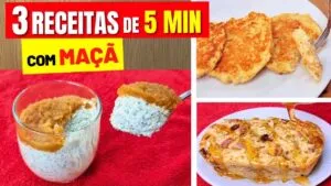 3 IDEIAS com MAÇÃ em 5 MIN! Café da Manhã, Lanche ou Sobremesa - SEM TRIGO
