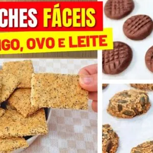 3 Receitas de BISCOITOS e BOLACHAS - SEM TRIGO, SEM OVO, SEM LEITE - FÁCEIS, RÁPIDOS E BARATOS!