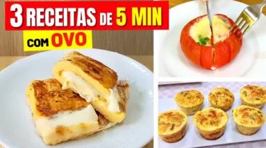 3 Receitas com OVO em 5 MIN! POUCAS CALORIAS e CARBOIDRATOS - Baratas, Fáceis, Low Carb