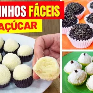 3 DOCINHOS SEM AÇÚCAR DELICIOSOS - Sobremesa, Festinha, Lanche - SEM FARINHA DE TRIGO, SEM GLÚTEN
