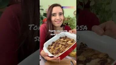 Parei com o açúcar com esta torta de banana e chocolate FÁCIL! A mais saudável!