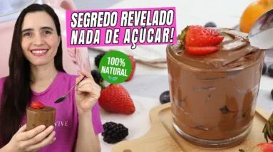 NUNCA MAIS COMI OUTRO! Pudim de chocolate cremoso sem açúcar com ingrediente secreto 🤫🍫