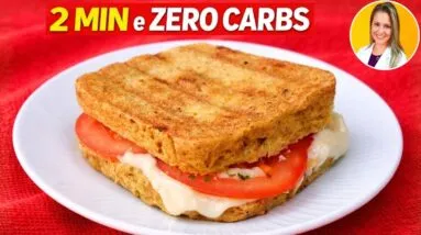 Pão de 2 MIN quase ZERO CARBOIDRATOS! Super Fácil, Fofinho, Barato e Saudável