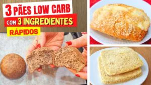 3 Receitas de PÃO LOW CARB com 3 INGREDIENTES - Rápidos, Fáceis e Deliciosos (Poucos Carboidratos)