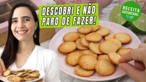 Descobri o biscoito de limão MAIS saudável e crocante 🍋😱 É sem glúten e sem açúcar!