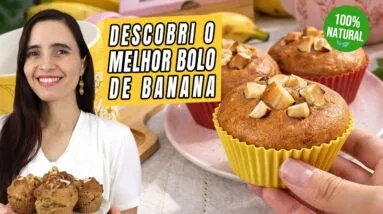 Descobri o bolo de banana MAIS saudável e fofinho! Comecei a usar as cascas, é incrível o resultado!