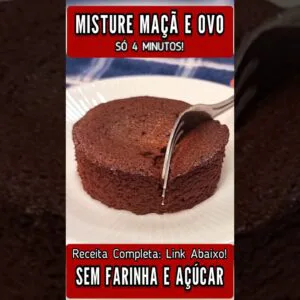 Só 4 MIN! Misture MAÇÃ e OVO CRU e vai VICIAR nessa DELÍCIA! Sem Farinha, Açúcar, Leite e Gordura