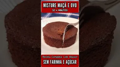 Só 4 MIN! Misture MAÇÃ e OVO CRU e vai VICIAR nessa DELÍCIA! Sem Farinha, Açúcar, Leite e Gordura