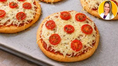 Mini Pizza DELICIOSA, Sem Farinha e Poucos Carboidratos - Muitas Fibras e Proteínas, Fácil e Rápida