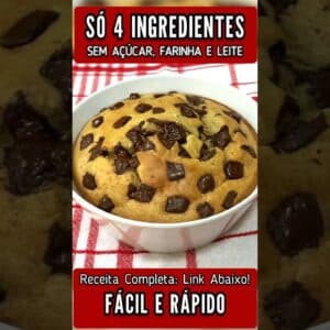 Só 4 INGREDIENTES! Bolinho SEM AÇÚCAR, FARINHA e LEITE - Fácil, Rápido e Fofinho