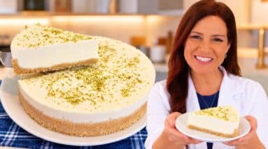Torta de Limão SEM FARINHA, SEM AÇÚCAR e SEM FORNO! Fácil, Rápida, Cremosa e Saudável!