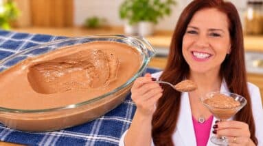 MOUSSE DE CHOCOLATE PROBIÓTICA - Sem Açúcar, Cremosa, Fácil, Rápida e Saudável