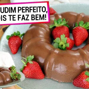 ESTE PUDIM DE CHOCOLATE PERFEITO TE AJUDA A EMAGRECER! DELICIE SE À VONTADE! VEGANO E FIT