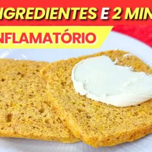 PÃO ZERO CARBOIDRATOS ANTI-INFLAMATÓRIO! SÓ 2 MIN, 3 Ingredientes, Low Carb, + Fibras e Proteínas