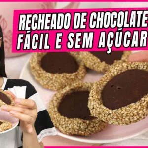 SÓ 3 INGREDIENTES, bolacha recheada de chocolate ZERO AÇÚCAR | É fácil para o lanche