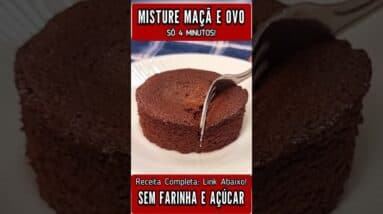 Só 4 MIN! Misture MAÇÃ e OVO CRU e vai VICIAR nessa DELÍCIA! Sem Farinha, Açúcar, Leite e Gordura